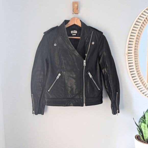 ZADIG & VOLTAIRE Loon Stars Leather Jacket, black, size S - Picture 1 of 9